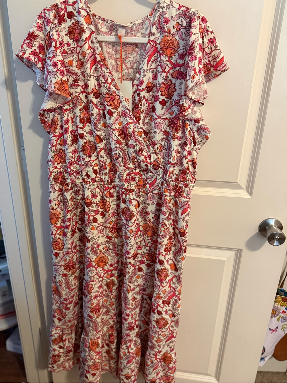 NWT Knox Rose Floral Maxi Dress in White, Pink & Orange